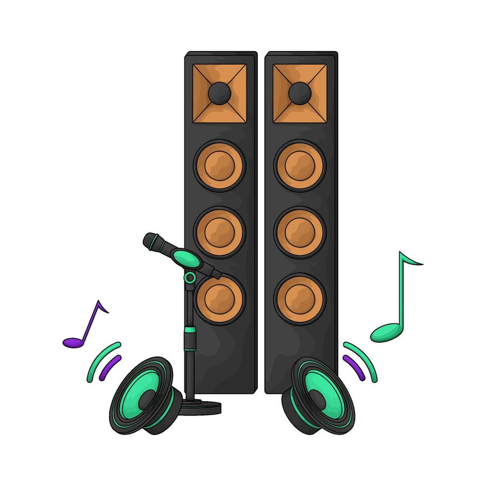 microphone with best speaker illustration vector