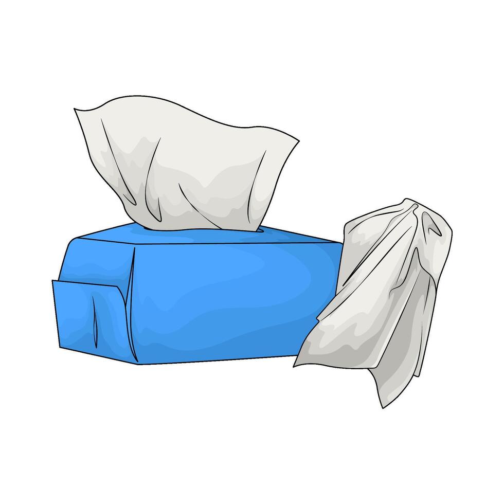 illustration of tissue with blue packaging vector