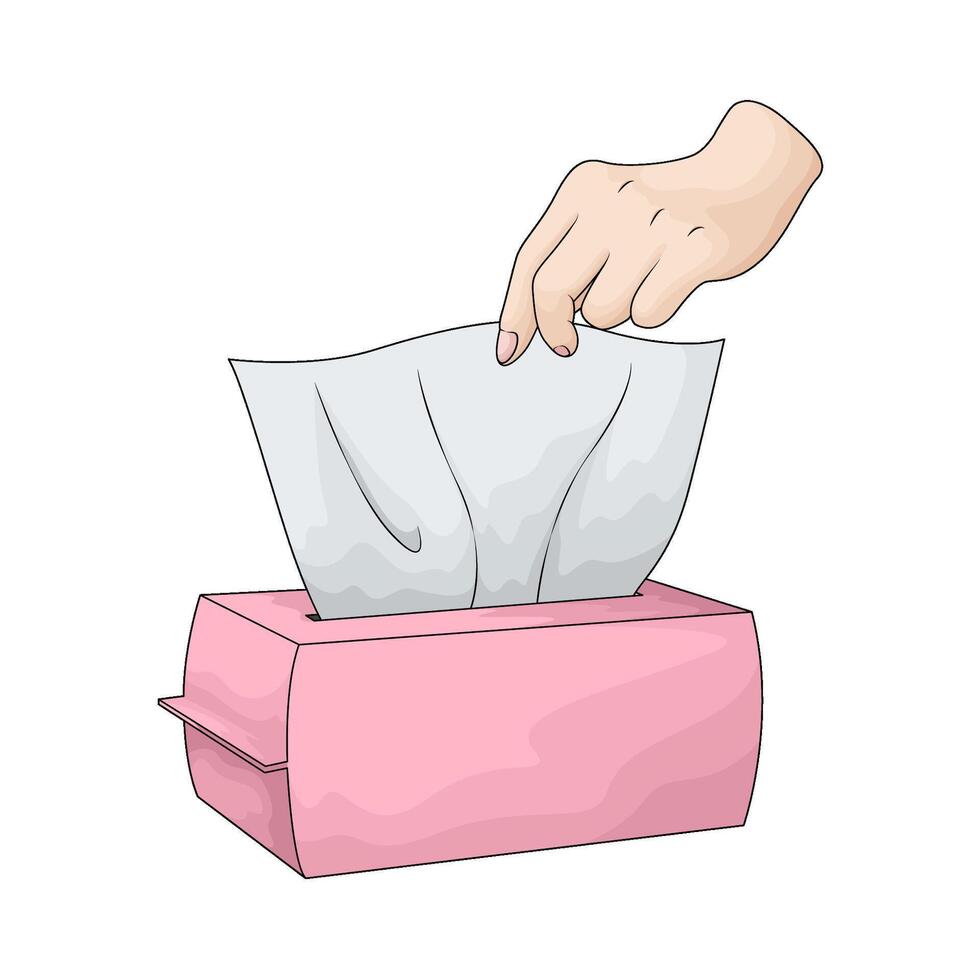 hand takes tissue vector