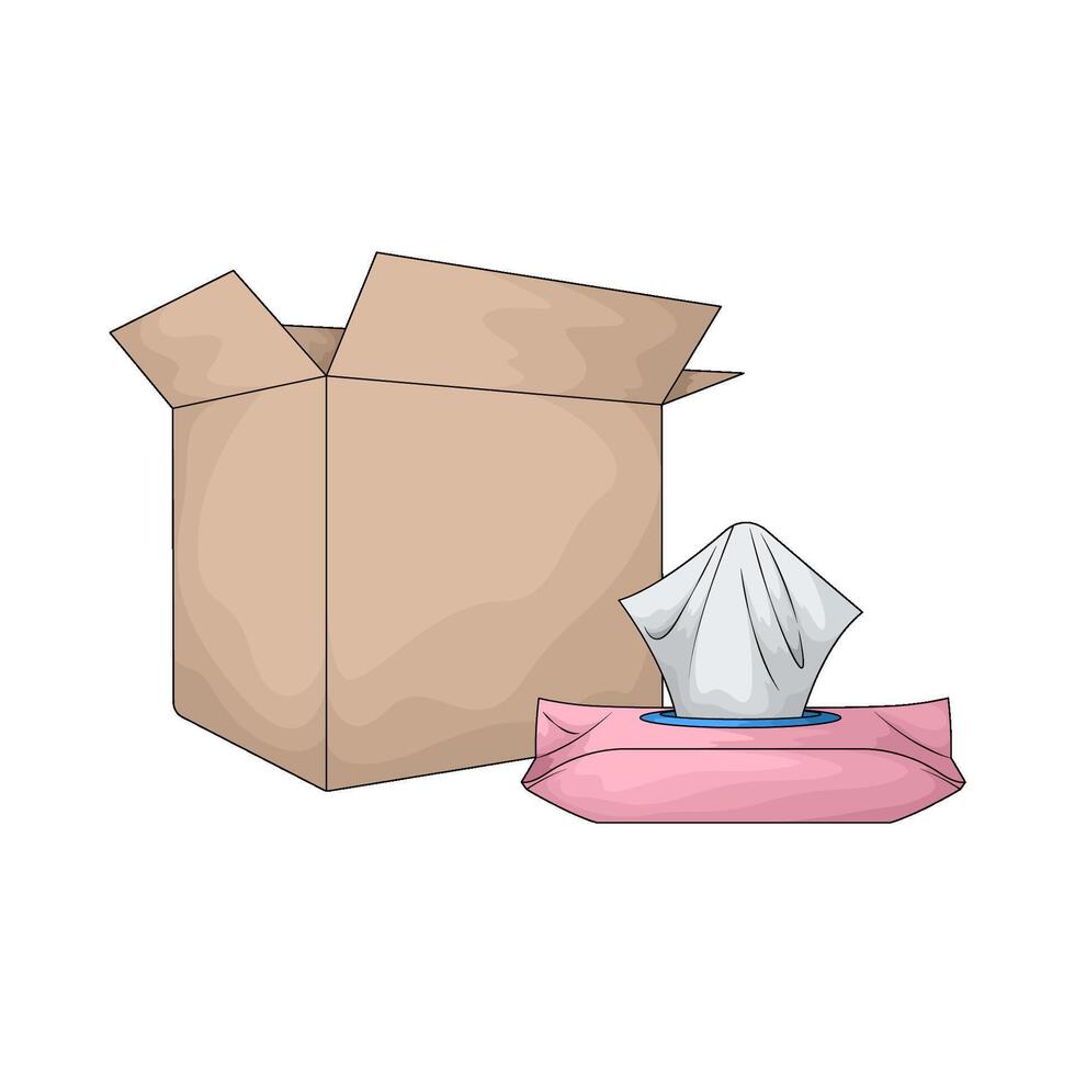 illustration of tissue with box vector