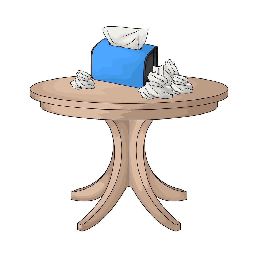 tissue on wooden table vector