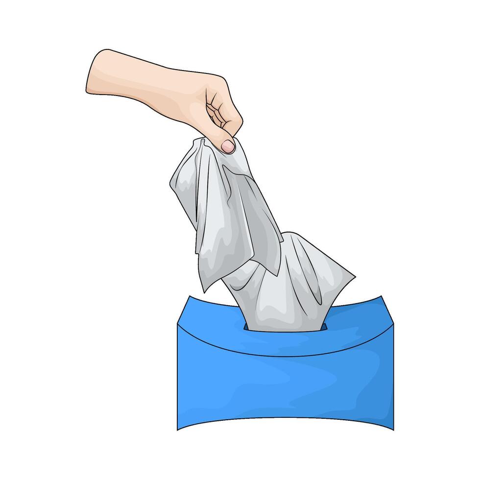illustration of take the tissue from box vector
