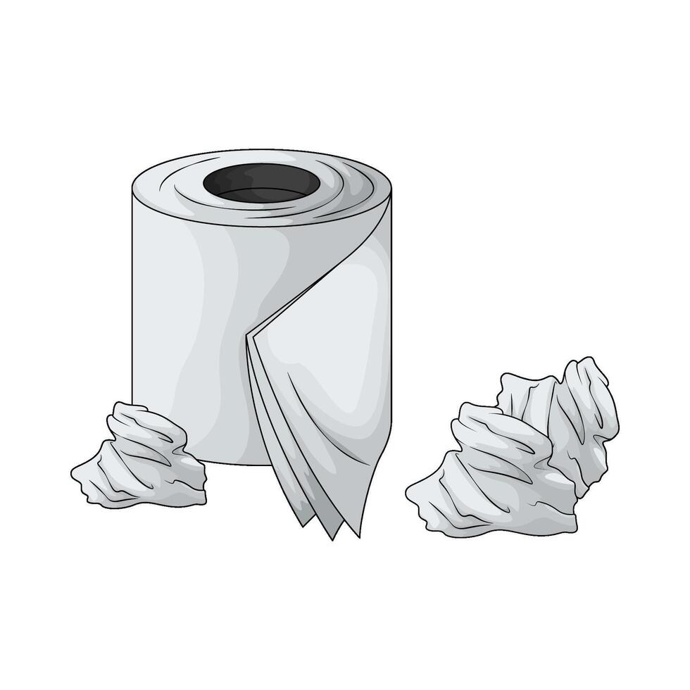 illustration of super soft toilet paper roll vector