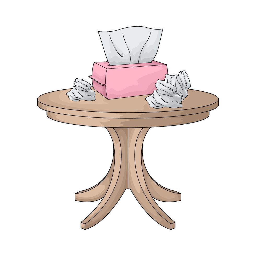illustration of pink tissue box on the table vector