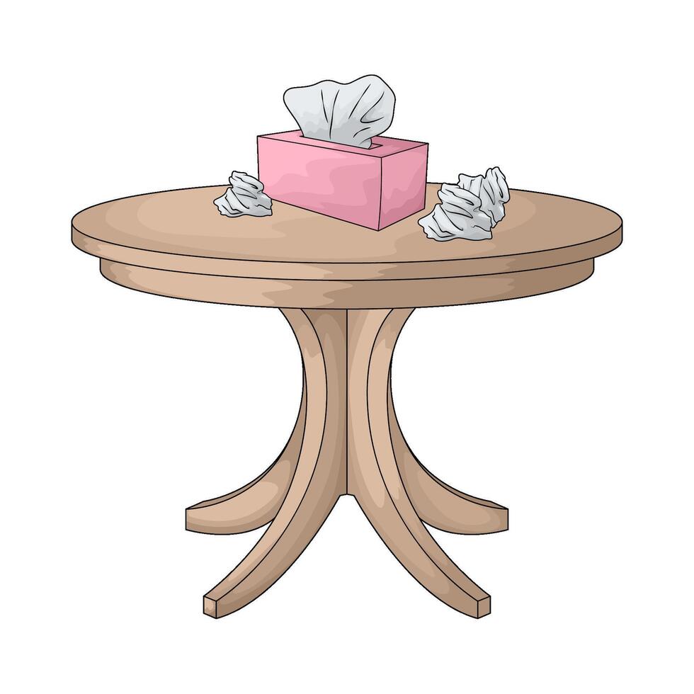 pink tissue box on the table illustration vector