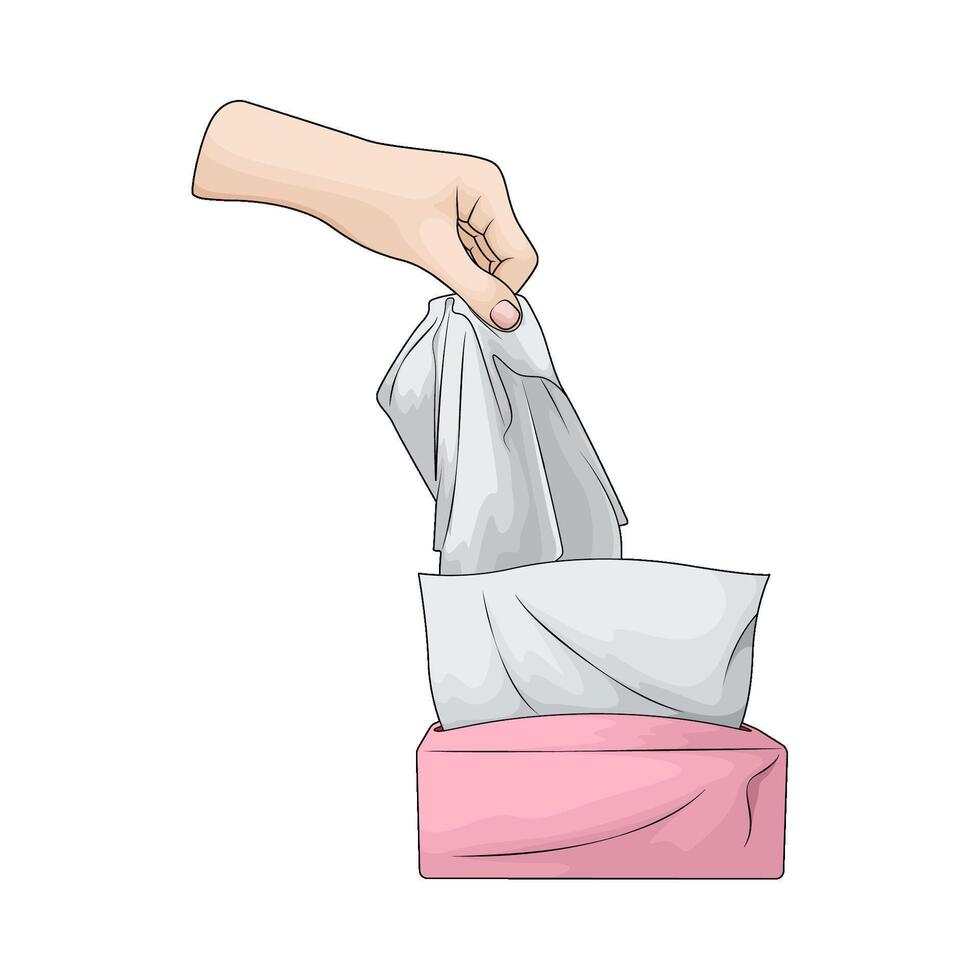 illustration of hand take a tissue vector