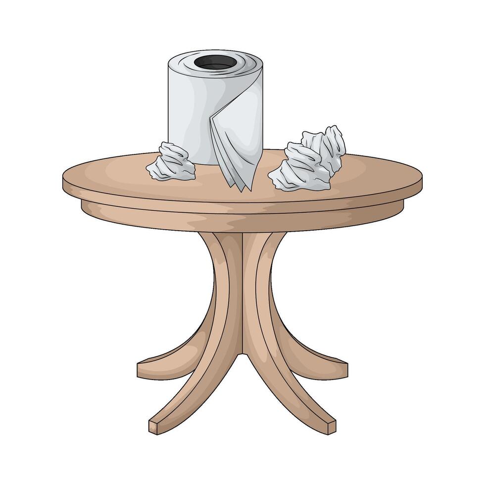illustration of toilet paper on the table vector
