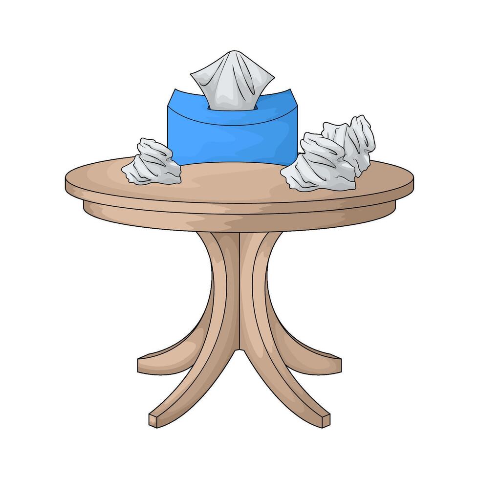 blue tissue box on the table illustration vector