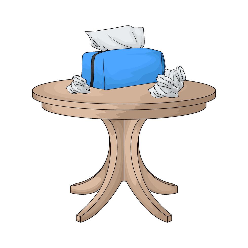 blue tissue box on table vector