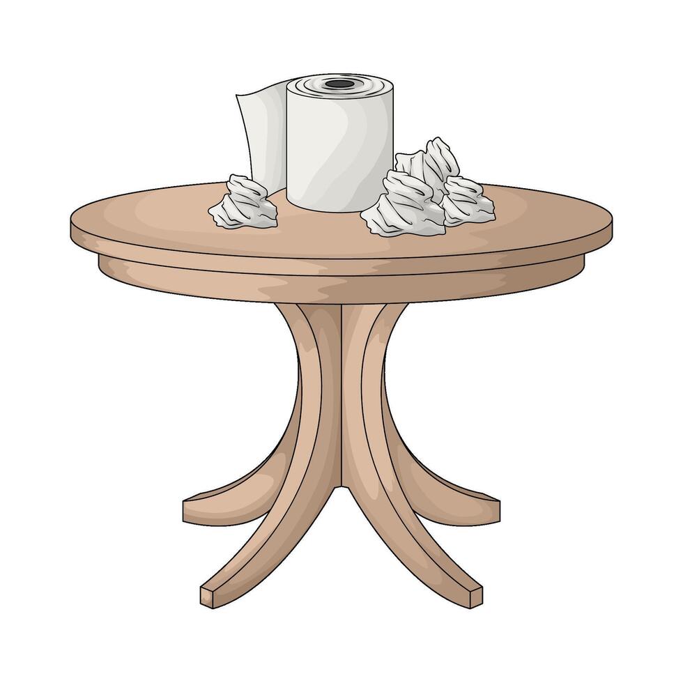 toilet paper on table vector