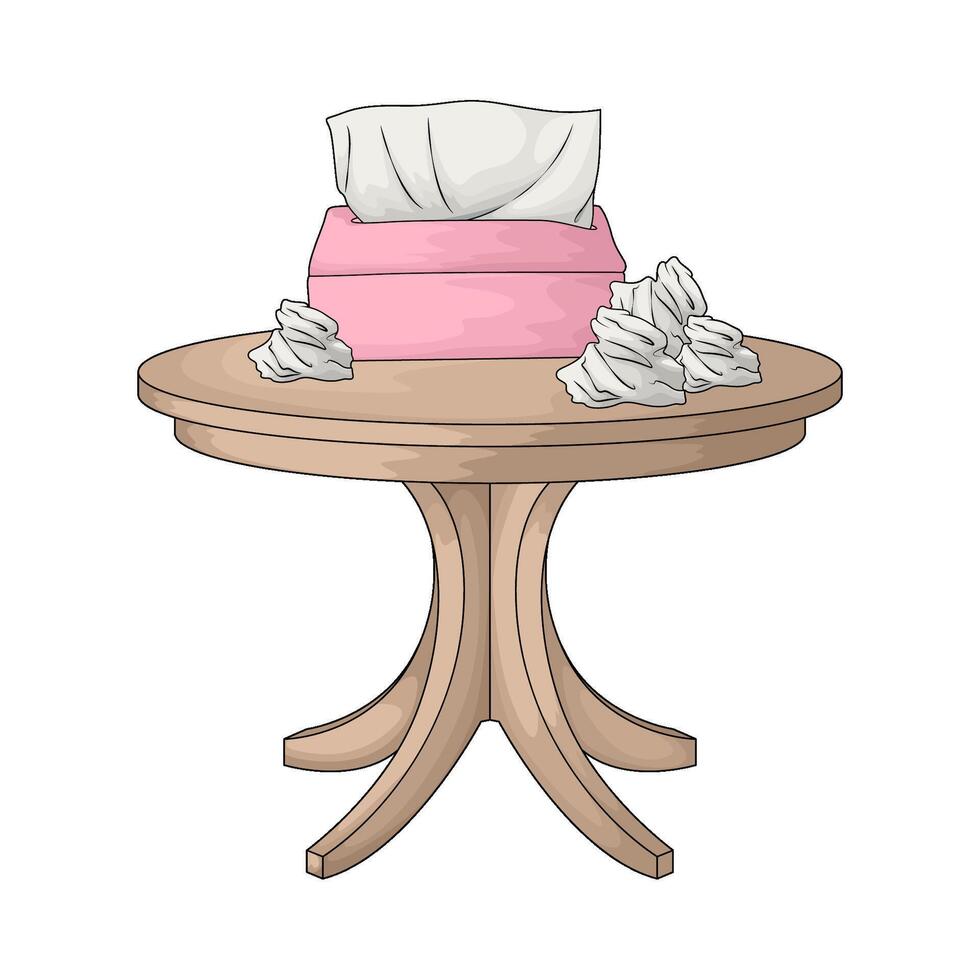 illustration of tissue box on the table vector