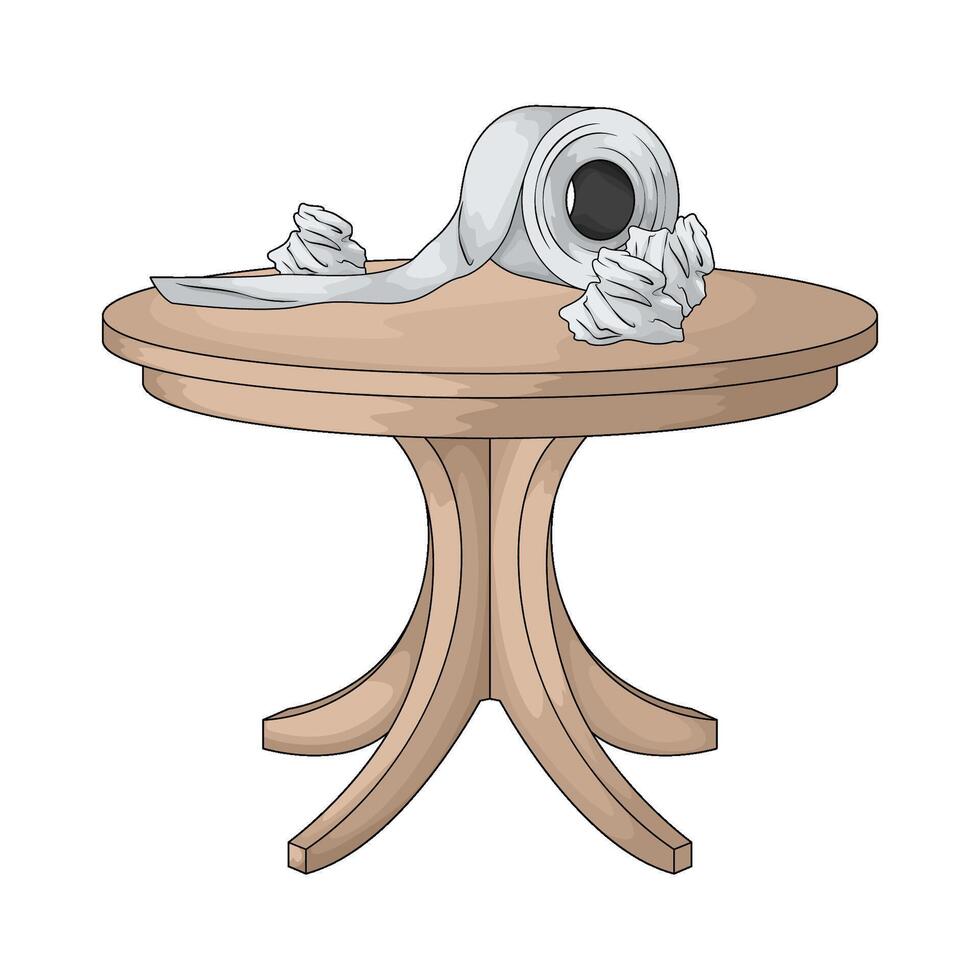 illustration of toilet paper on table vector