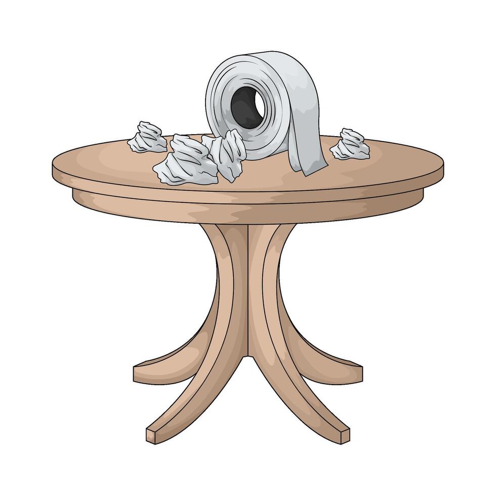 toilet paper on table illustration vector