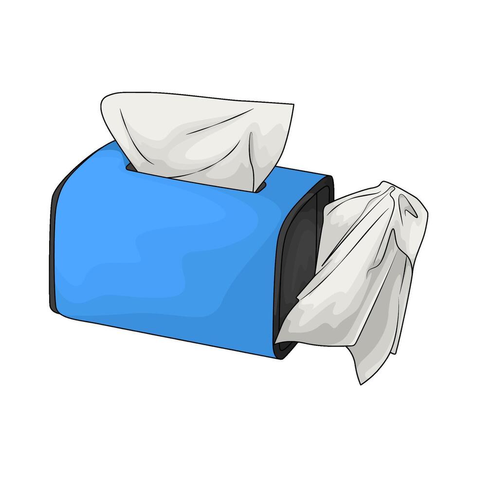 illustration of blue and black tissue box vector