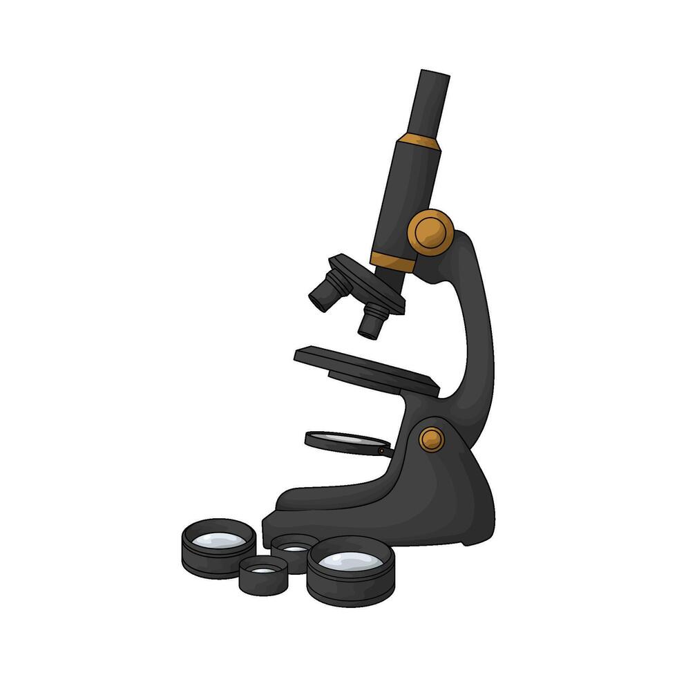 advanced laboratory black microscope vector