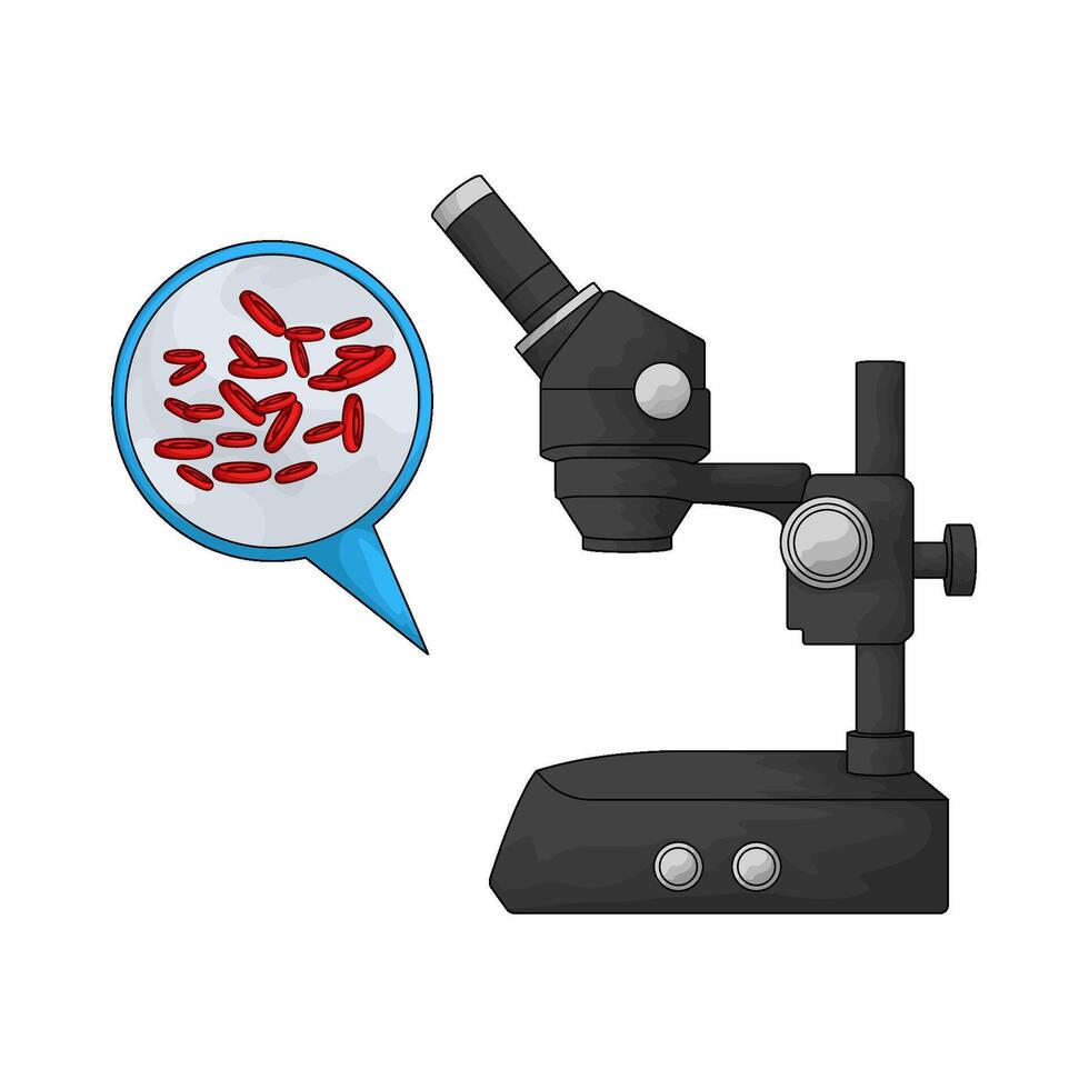illustration of Laboratory microscope with cell vector