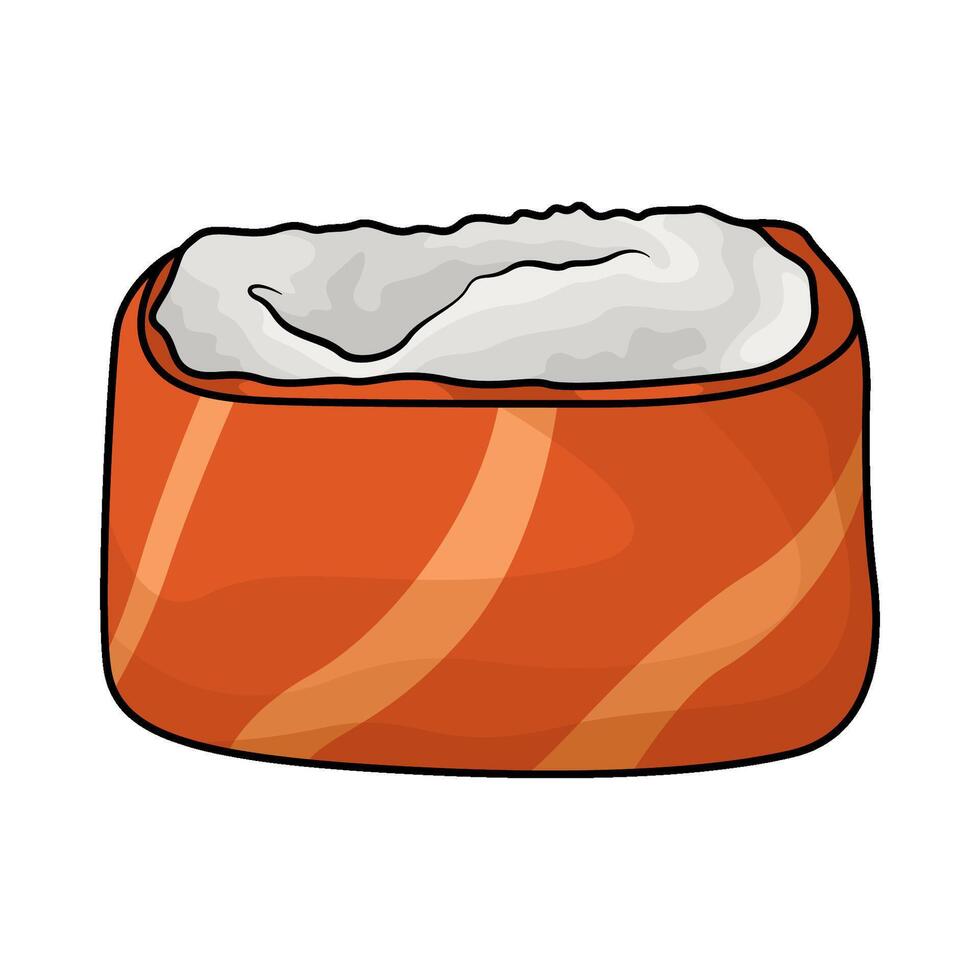 illustration of salmon sushi roll vector