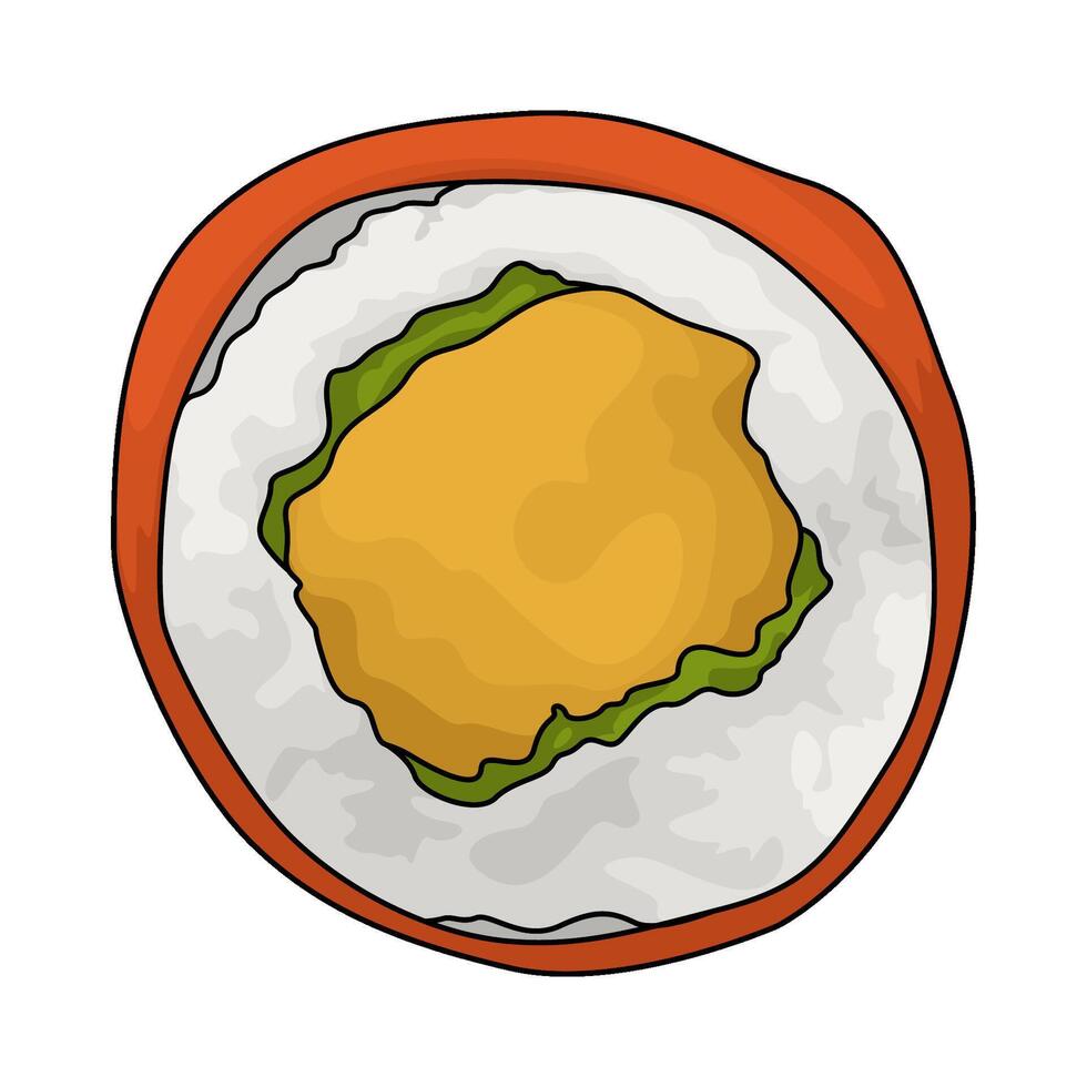 illustration of Avocado Sushi Roll vector