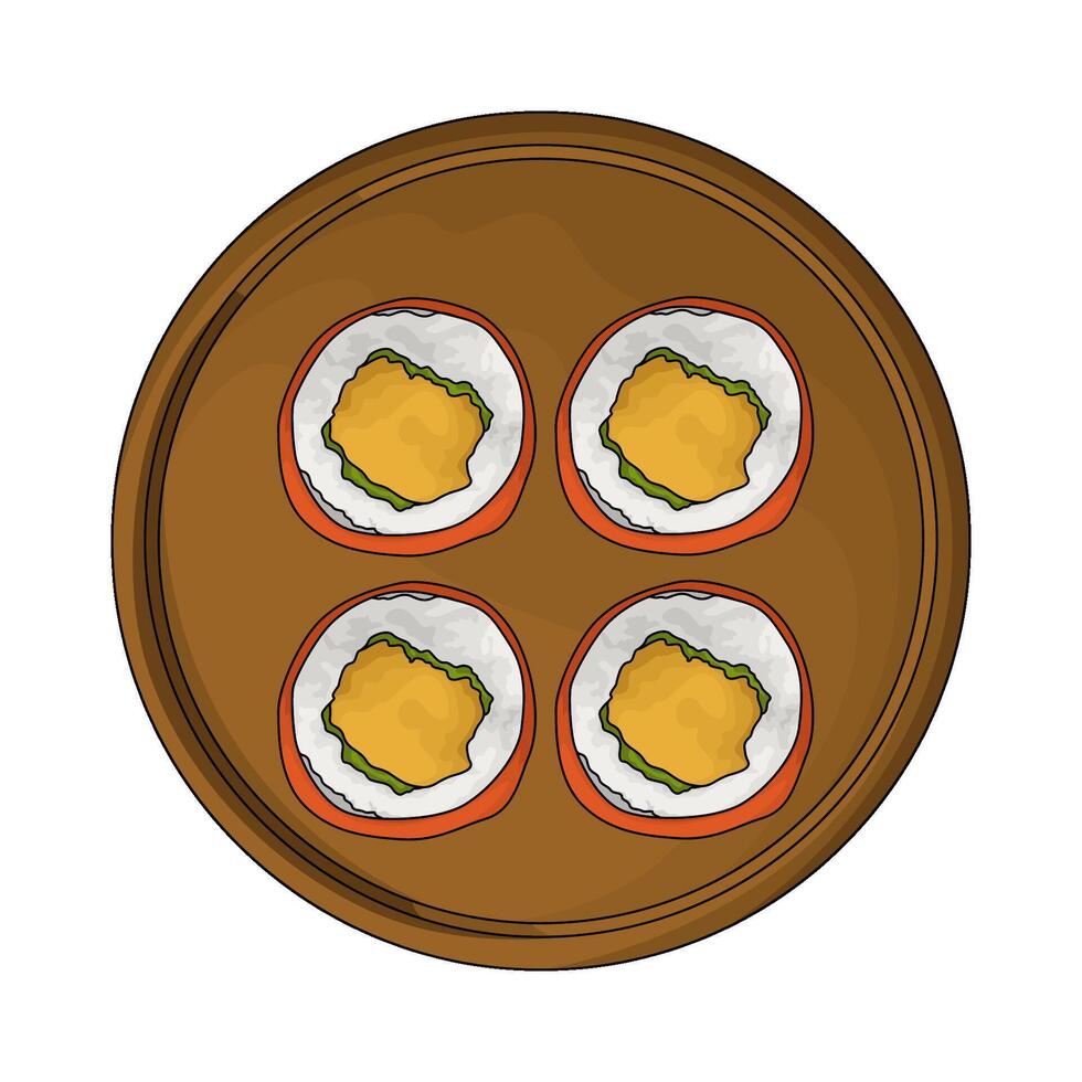 Avocado Sushi Roll vector