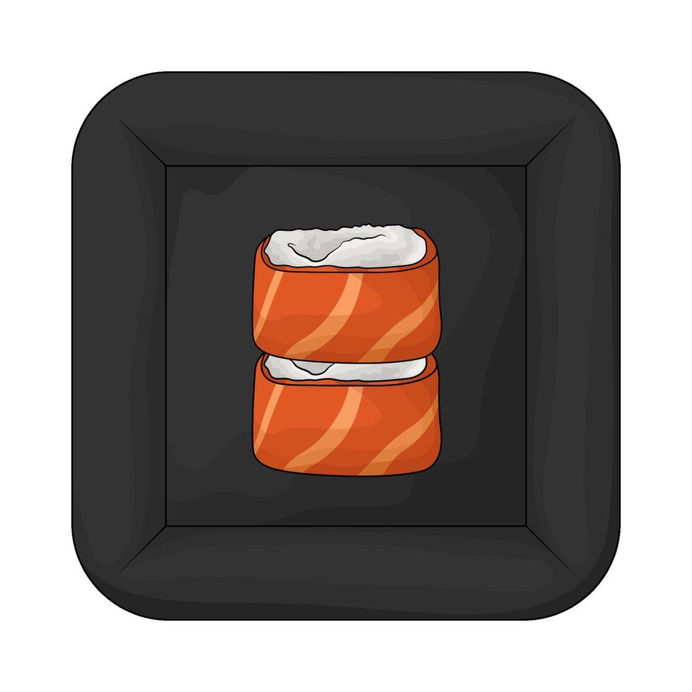 illustration of Smoked Salmon Rolls vector