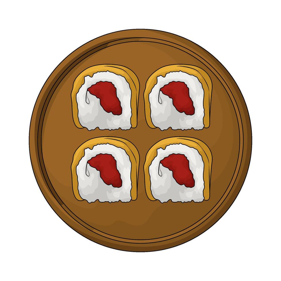 illustration of Egg Roll Sushi vector