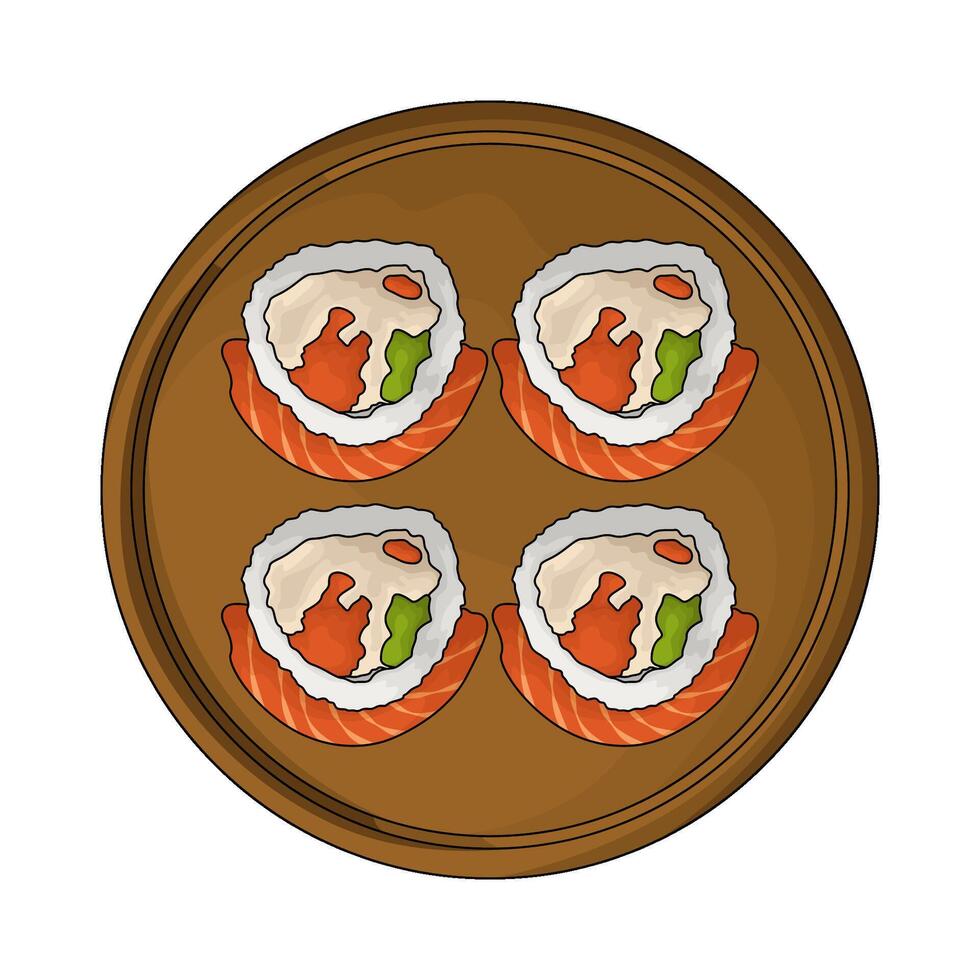 Smoked Salmon Rolls illustration vector