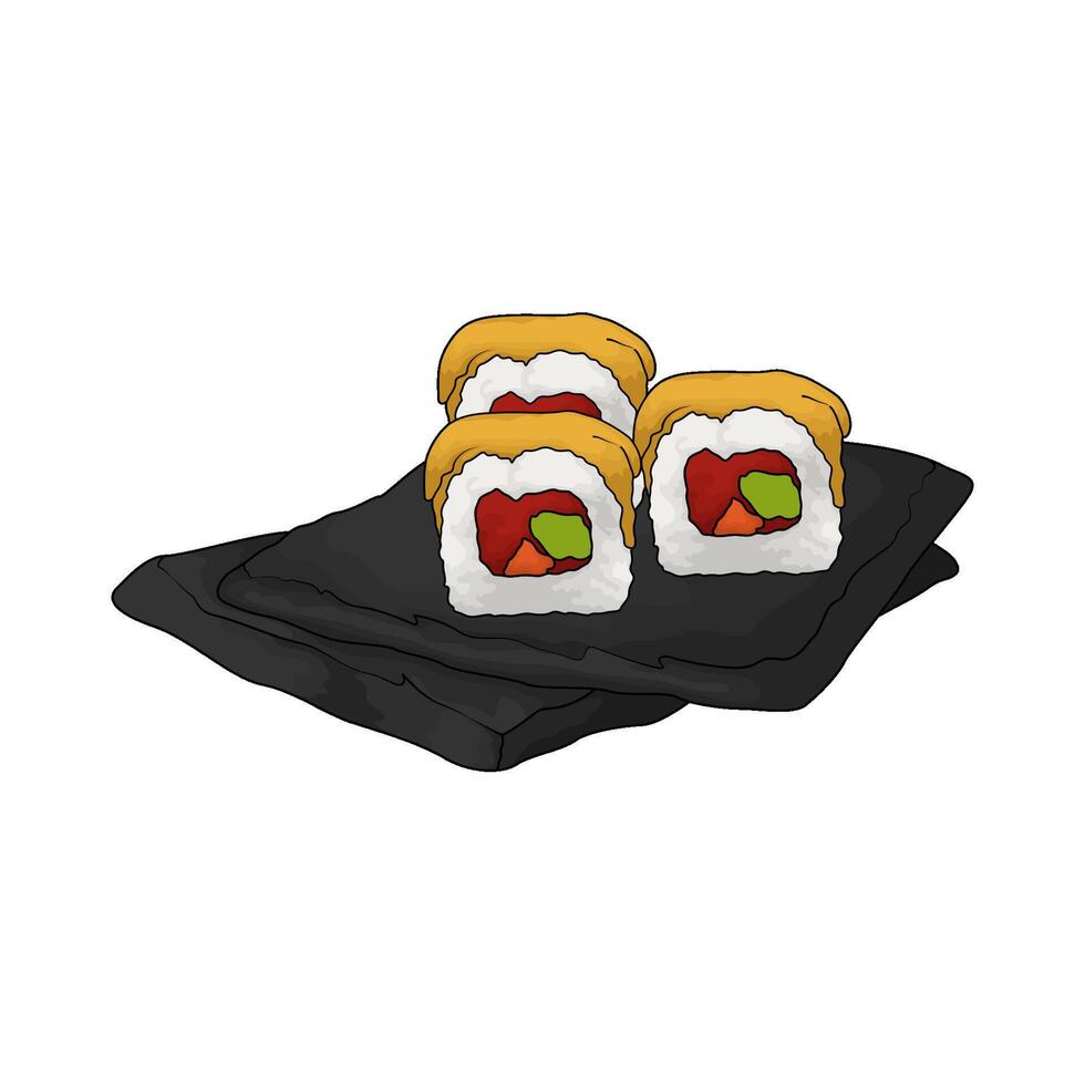Egg Roll Sushi vector