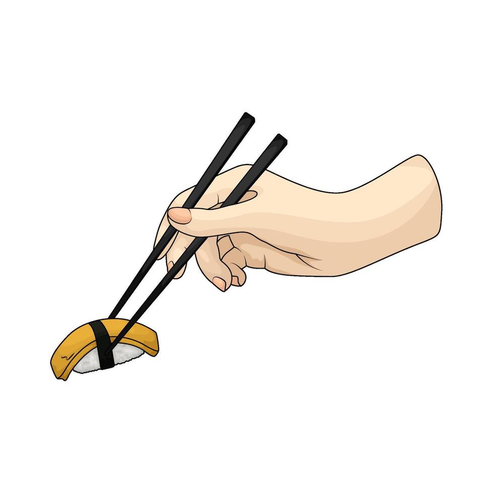 Japanese Tamago sushi vector