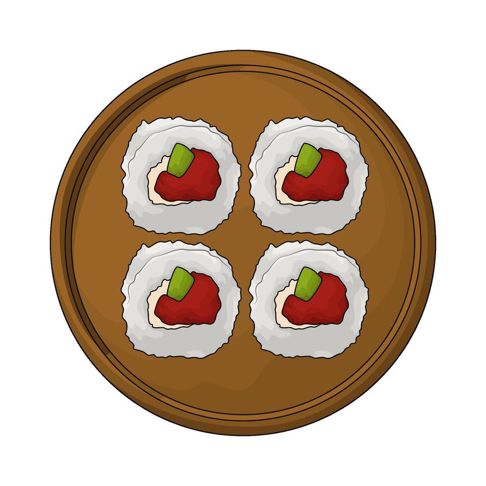 Tuna Sushi Rolls vector