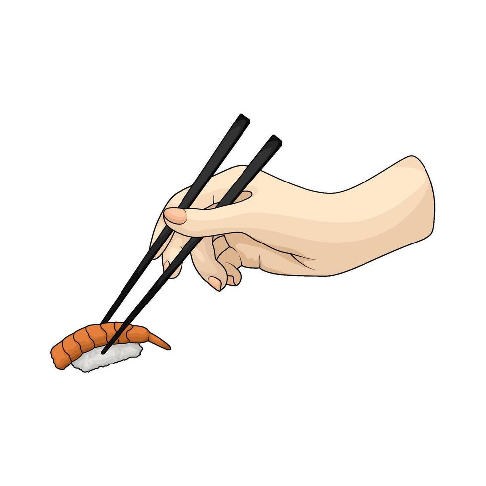 Sushi Shrimp Ebi Nigiri vector