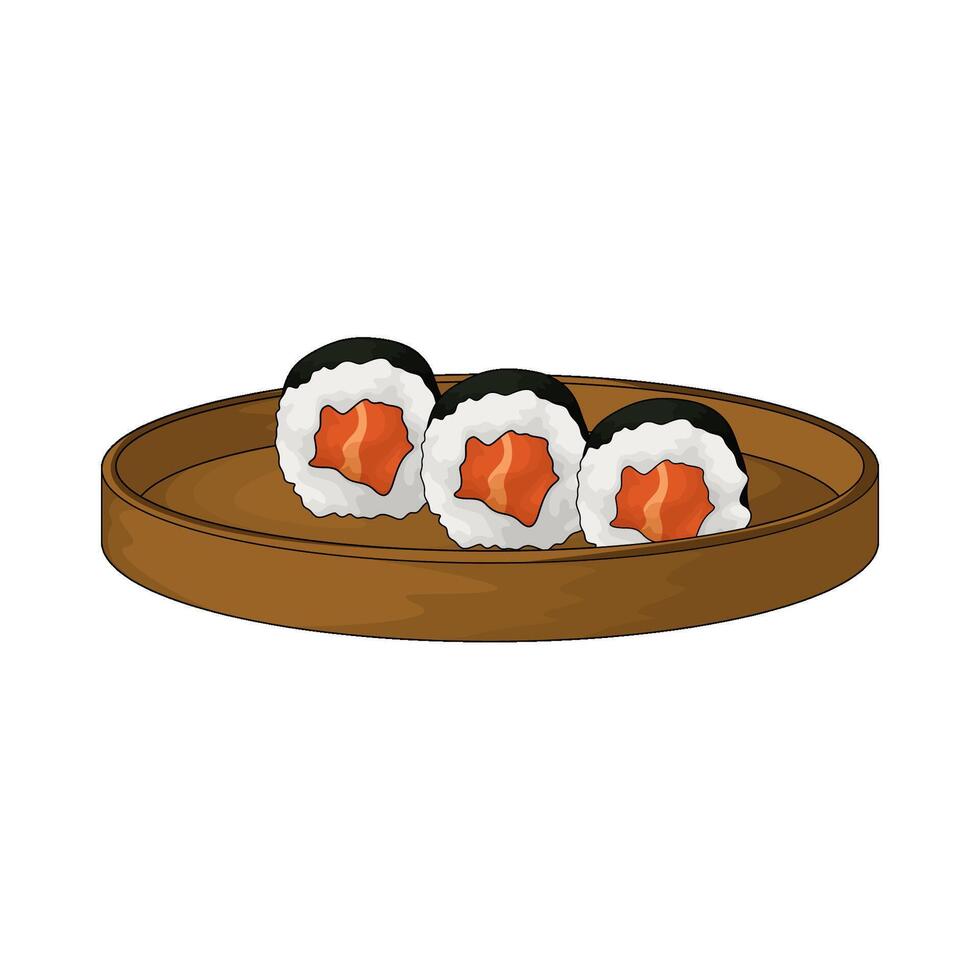 Salmon Hosomaki Sushi vector