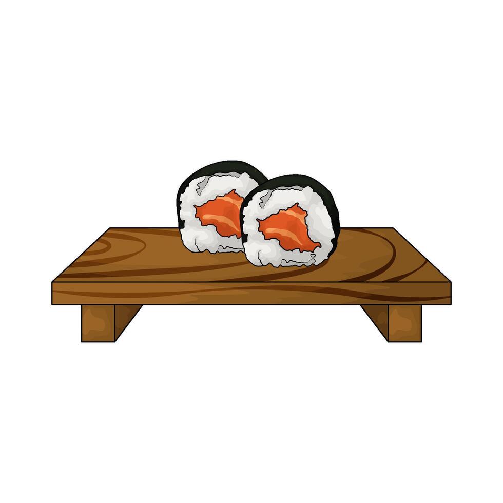 two sushi rolls vector