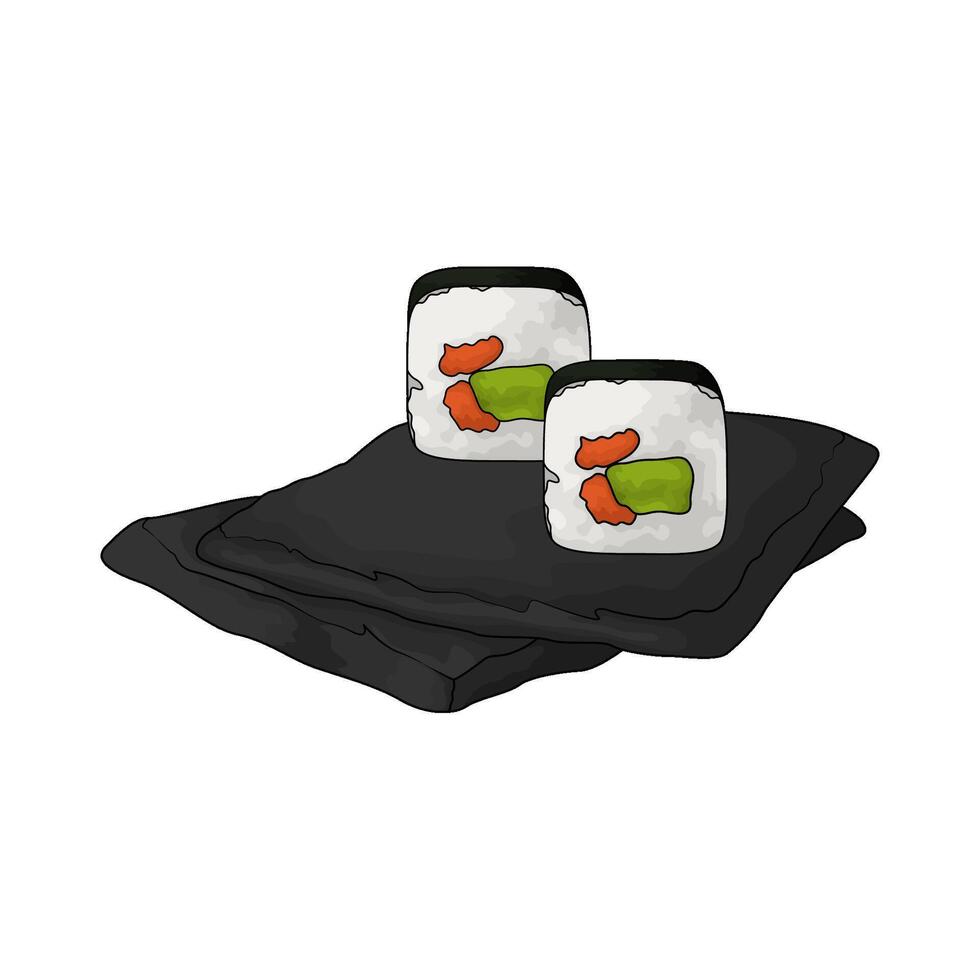 illustration of two sushi rolls vector