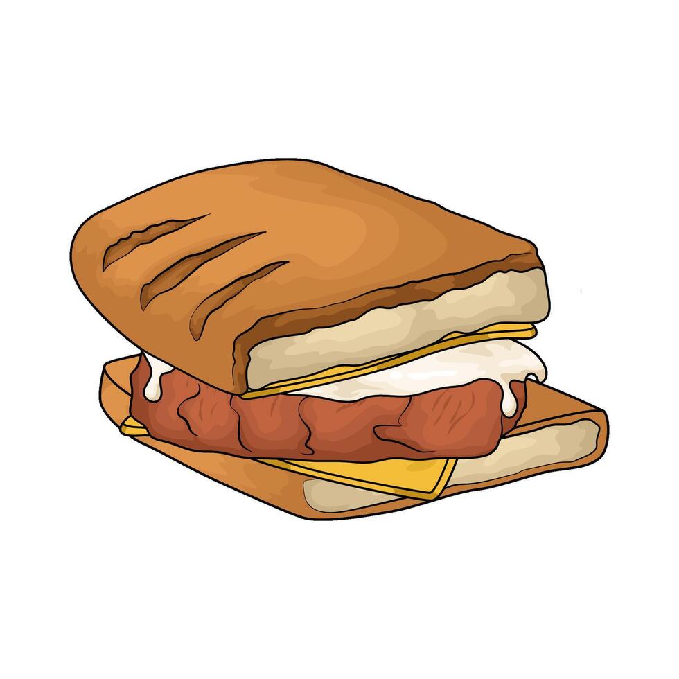 illustration of a beef sandwich vector