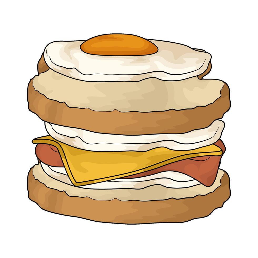 sandwich with egg vector