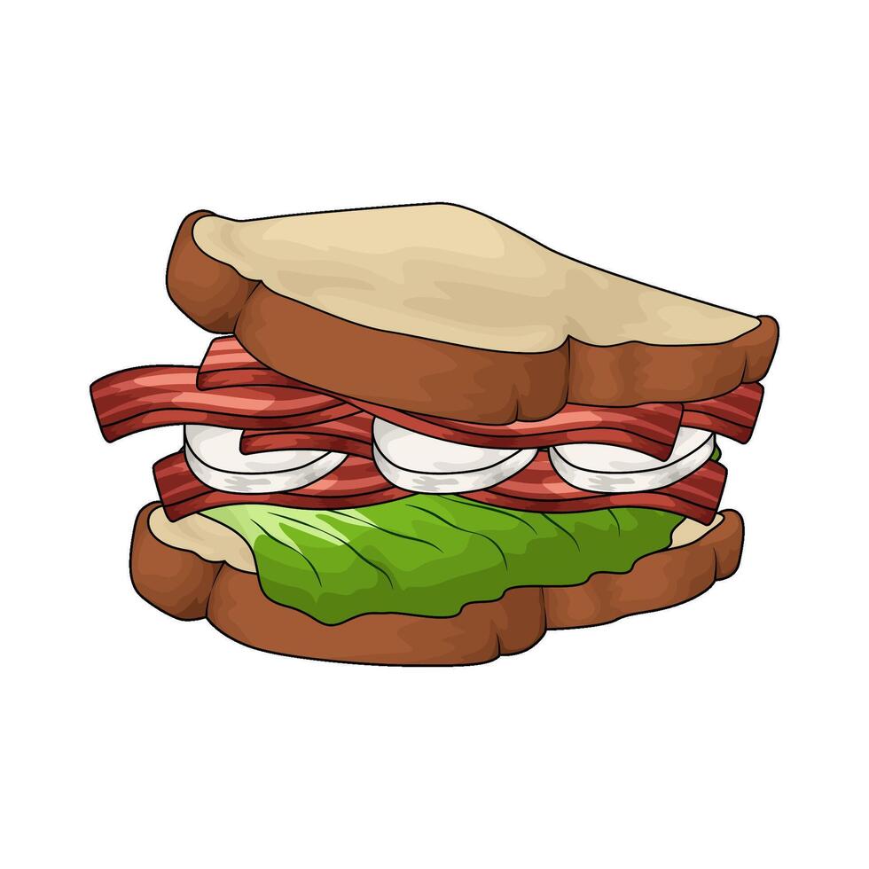 delicious bacon sandwich vector