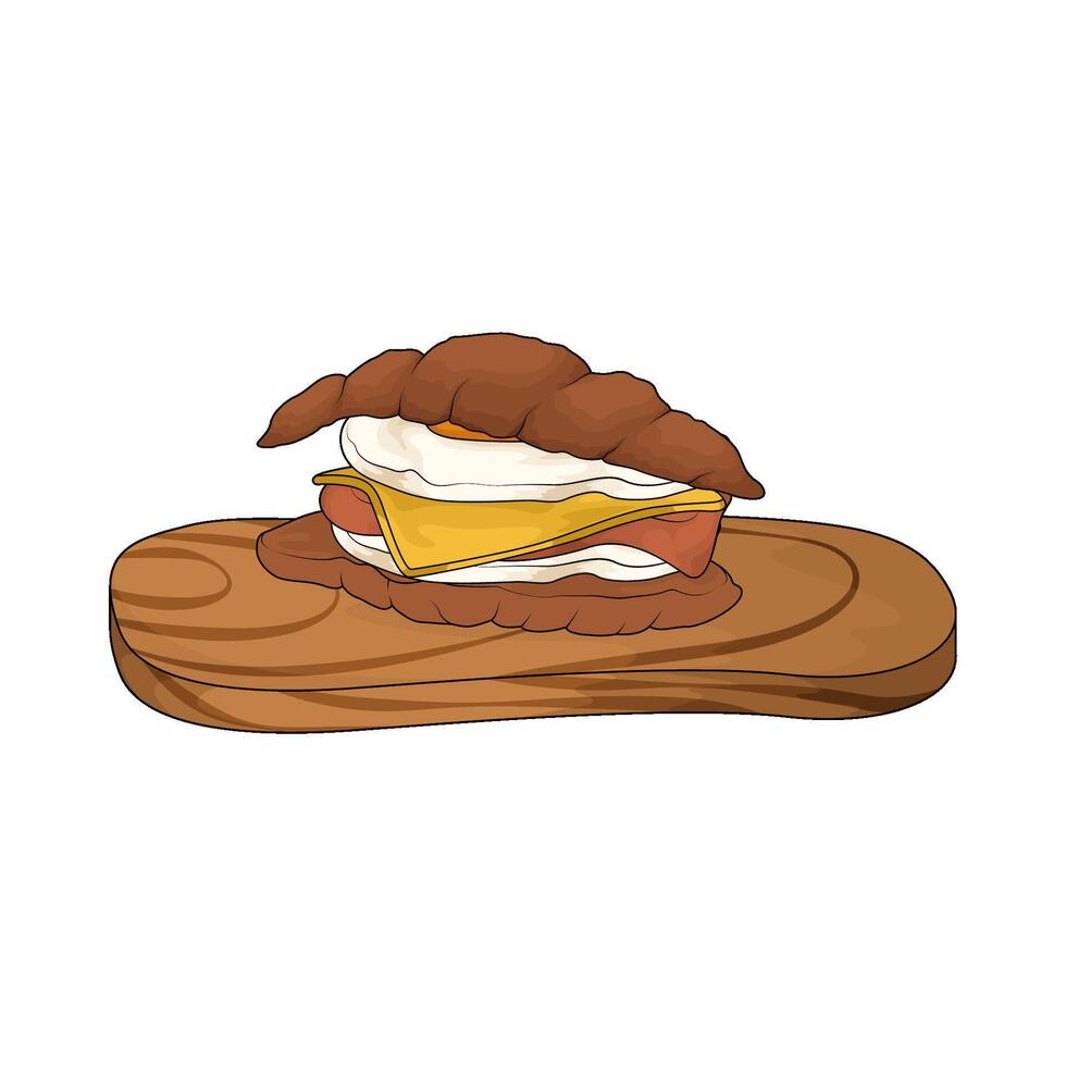 sandwich and egg illustration vector