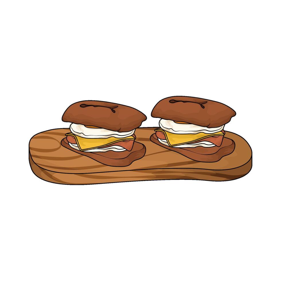 illustration of two delicious sandwich vector