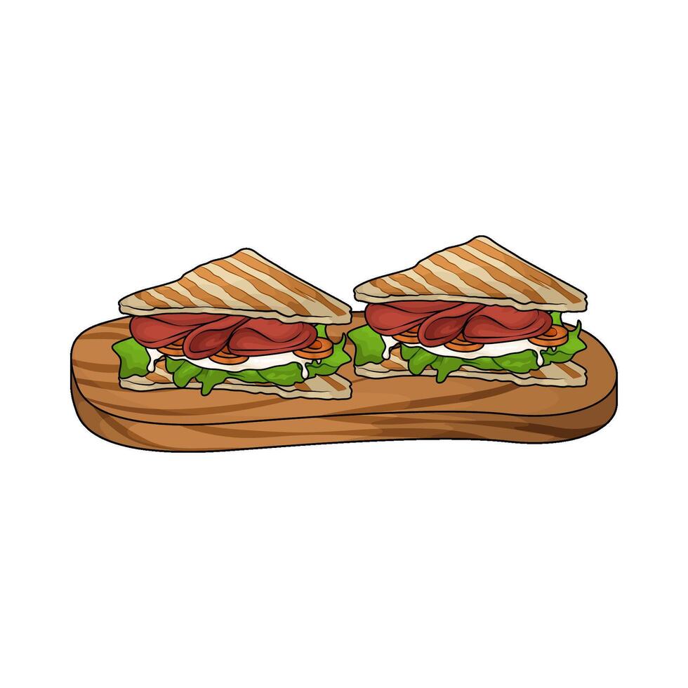 two slices of sandwich vector