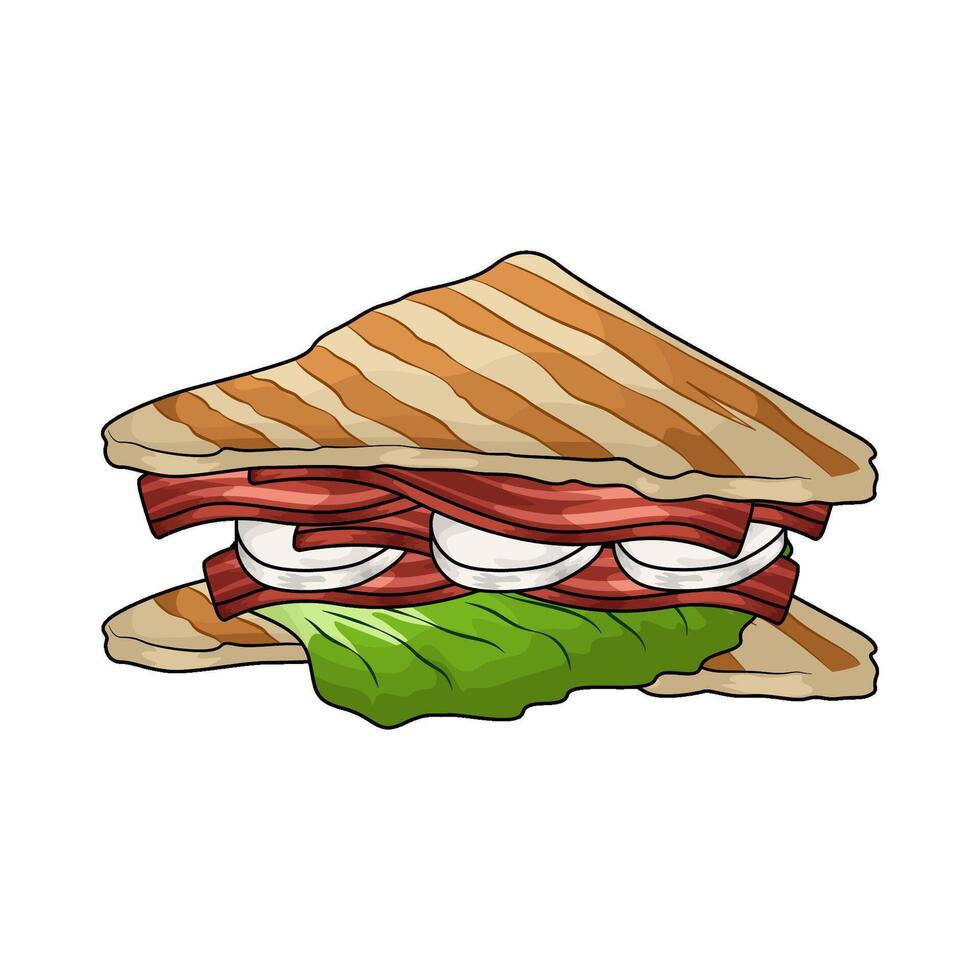 best bacon sandwich illustration vector