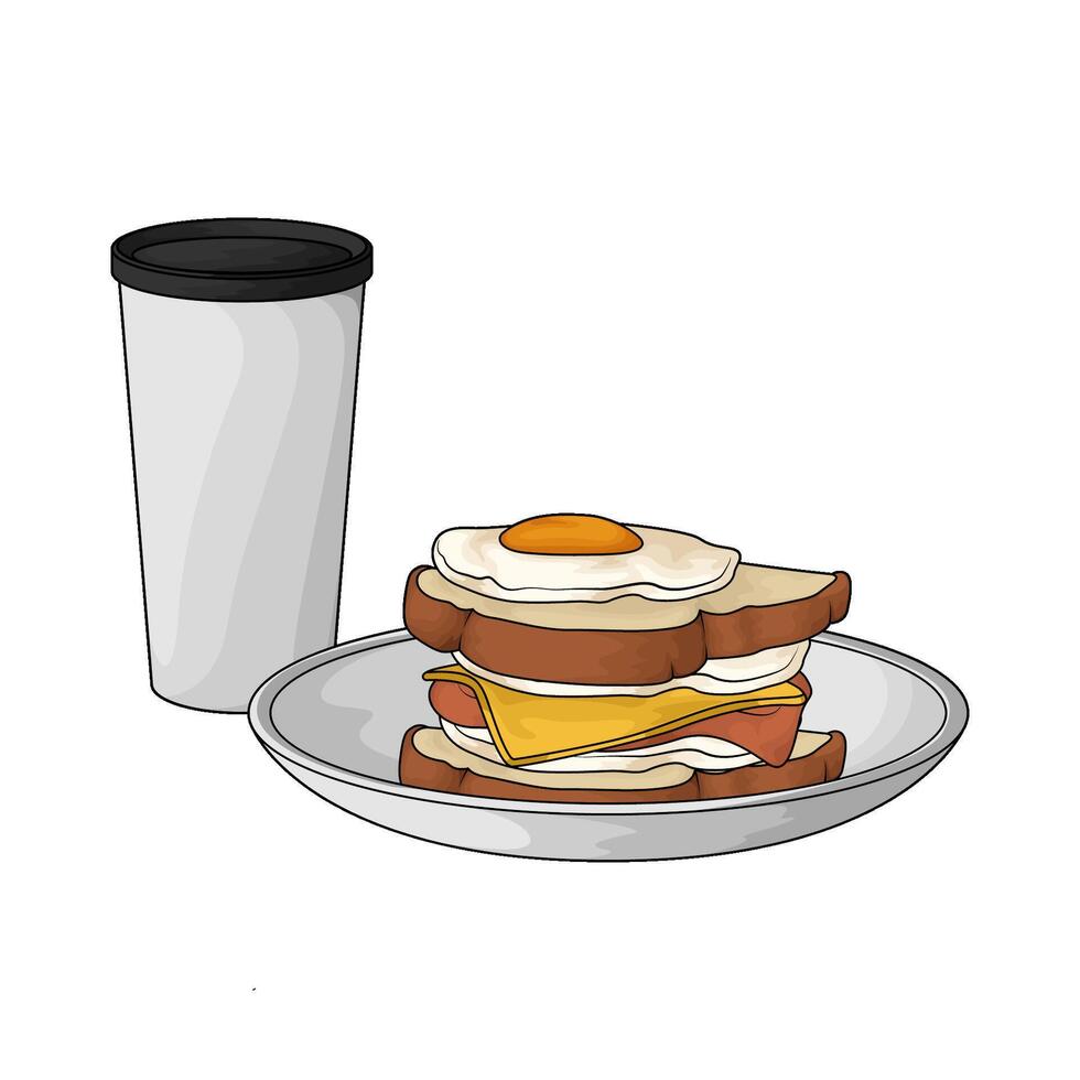 sandwich and drink vector