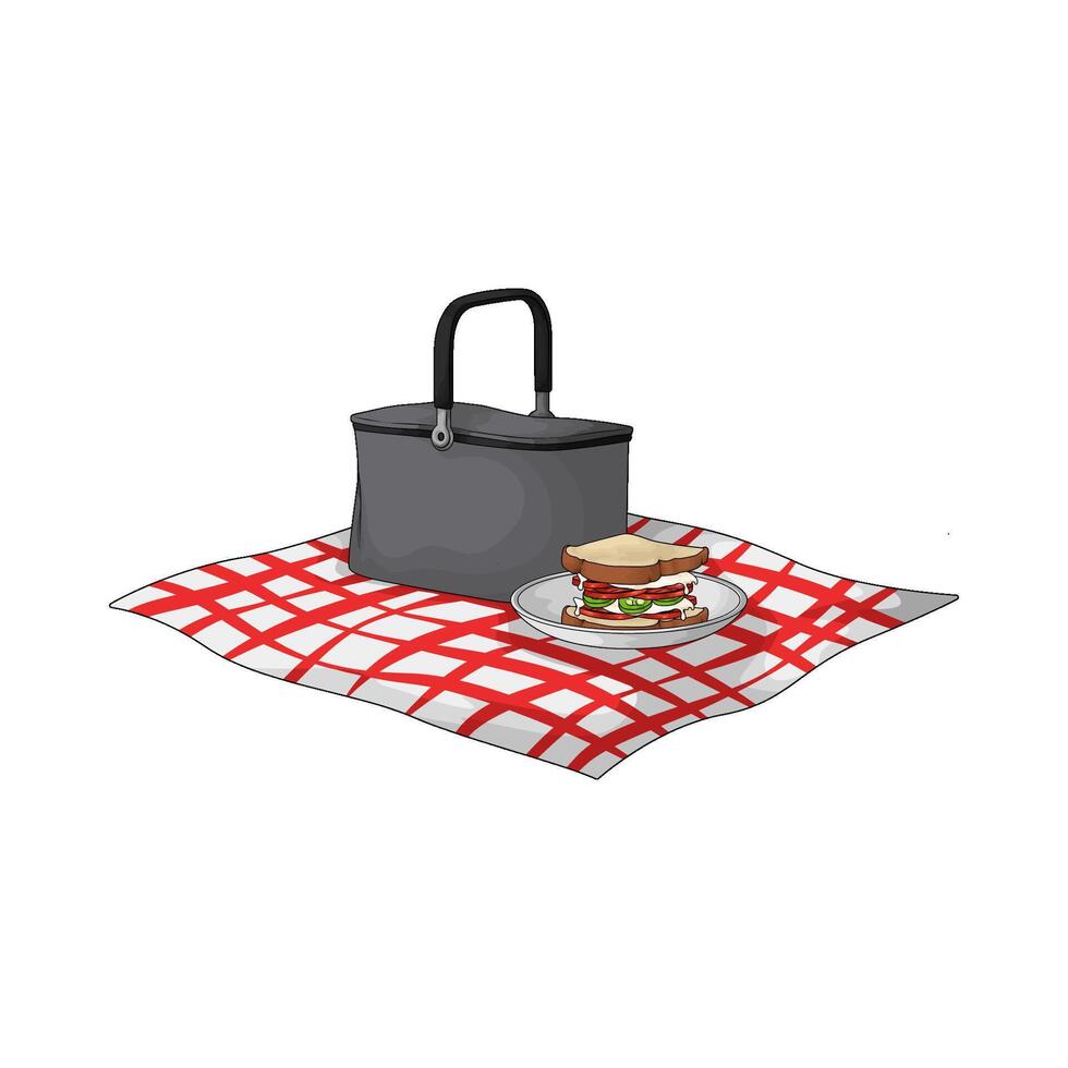 Sandwich picnic illustration vector
