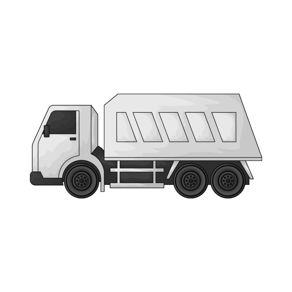 white dump truck vector