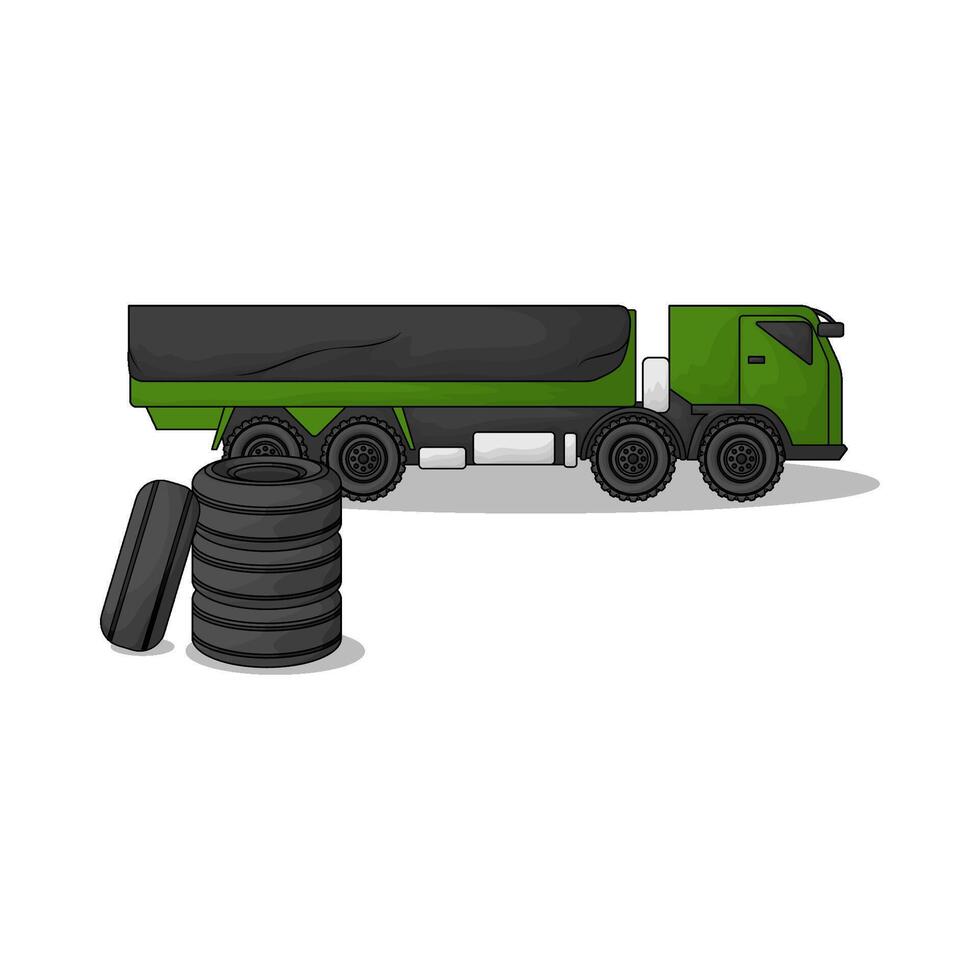 illustration of truck with tire vector