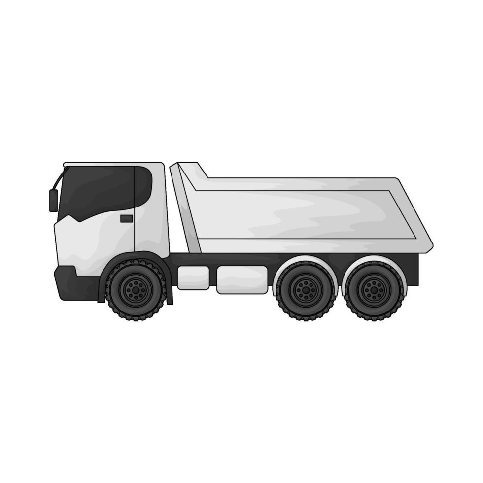 illustration of white dump truck vector