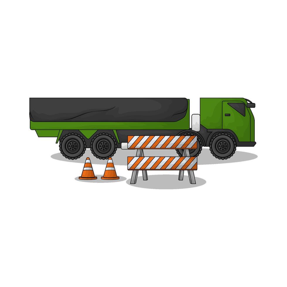 long truck with barrier vector