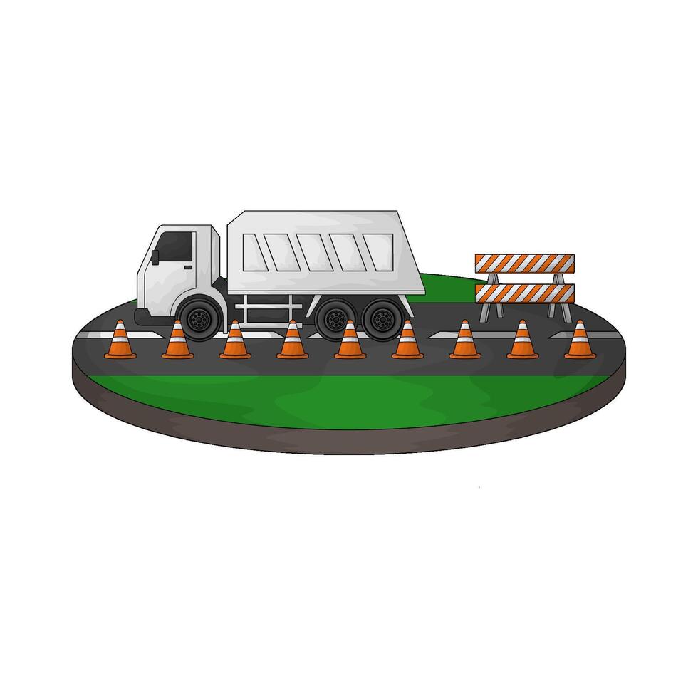 truck on road vector