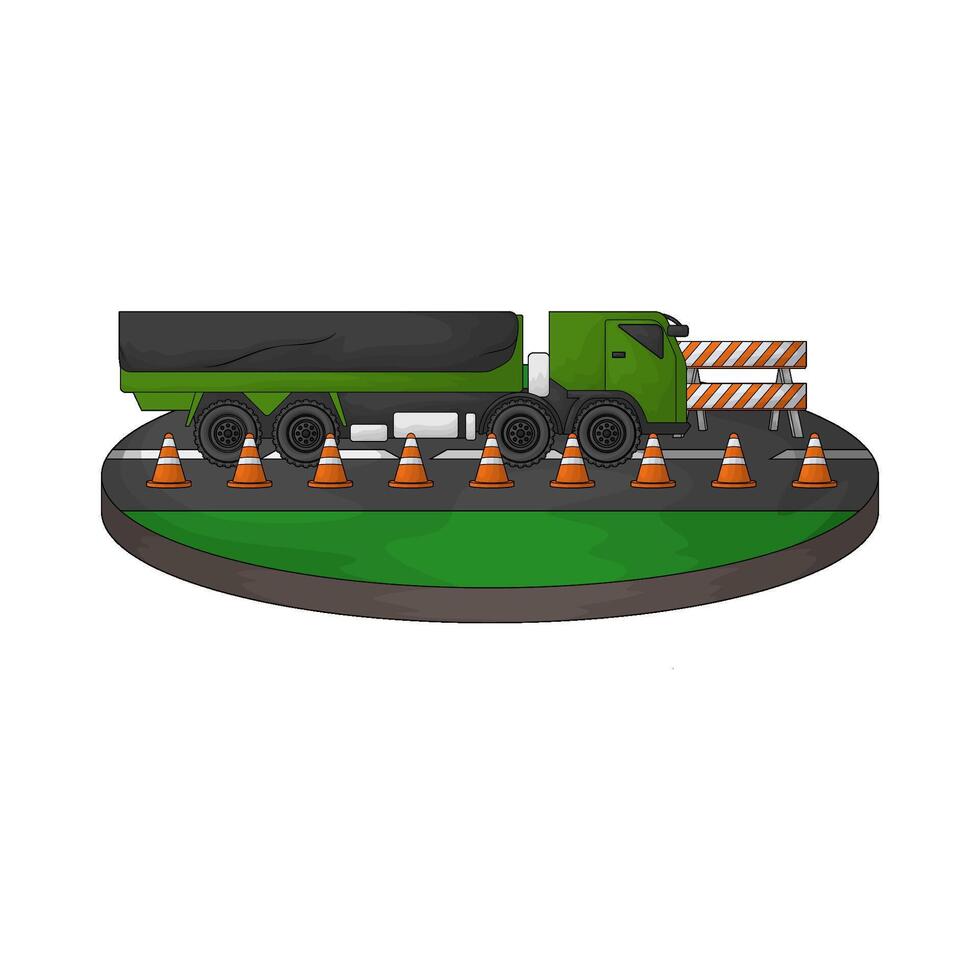 long truck on road vector