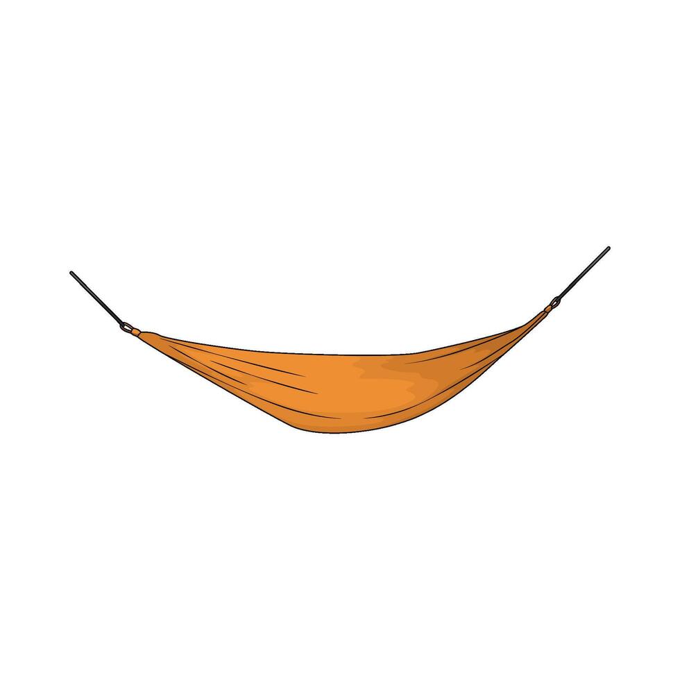 orange camping hammock vector