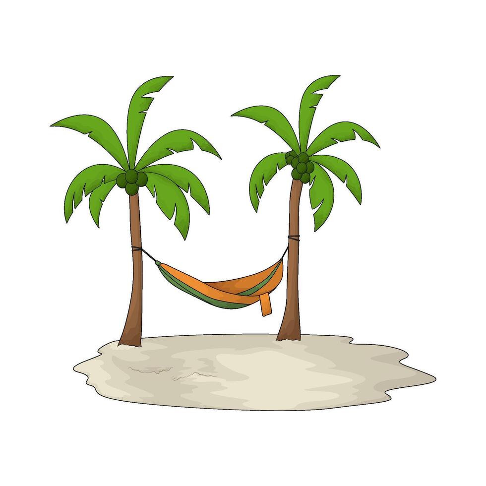 hammock on beach vector